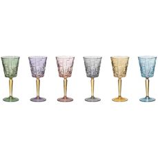 Набор бокалов для вина 6 шт Cre Art SQUARE STEMWARE, хрусталь, 19.5 см