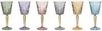 Набор бокалов для вина 6 шт Cre Art SQUARE STEMWARE, хрусталь, 19.5 см

