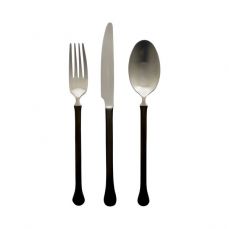 Набор столовых приборов Herdmar KIEV mat black handle, нержавеющая сталь 18/10, матовый, черная ручка, 24 предмета на 6 персон