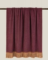 Плед SOFT BAMBOO BURGUNDY с тесьмой BRIGITTE, бордовый, 160х200, бамбук 40% полиэстер 60%, 820г