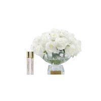 Букет COTE NOIRE CENTERPIECE ROSE BUDS из бутонов роз, белый, золотой декор, 2 спрея по 10 мл