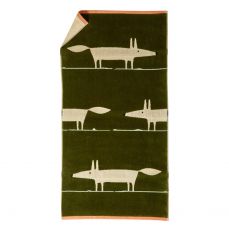 Полотенце Blanc des Vosges MR FOX MOUSSE зеленый 70х130 см, хлопок махра жаккард одна сторона велюр 550 г/м2