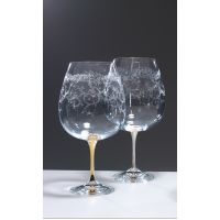 Набор бокалов для вина 130 мл Cre Art Magnum Set, 2 шт, золото, серебро, 26 см, стекло
