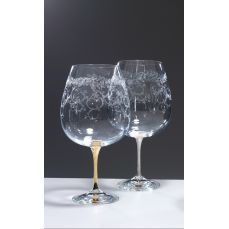 Набор бокалов для вина 130 мл Cre Art Magnum Set, 2 шт, золото, серебро, 26 см, стекло