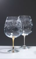 Набор бокалов для вина 130 мл Cre Art Magnum Set, 2 шт, золото, серебро, 26 см, стекло