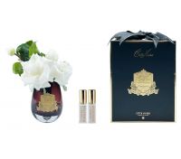 Роза COTE NOIRE цвет слоновая кость, черная ваза, 2 спрея 5 мл ВхШхД 21х17х17 см