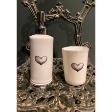 Дозатор жидкого мыла Rory Dobner BLACK LOVE HEART, 250 мл, фарфор