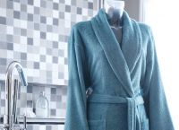 Халат Blanc des Vosges celadon бирюзовый XL хлопок 420 гр