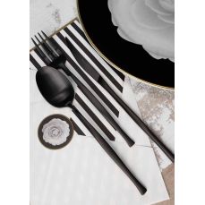 Набор столовых приборов на 6 персон 24 прибора Belo Inox LUNA MATT BLACK