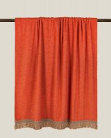 Плед Frati SOFT BAMBOO APRICOT с тесьмой ROUSSEAU, оранжевый, 160х200, бамбук 40% полиэстер 60%, 900