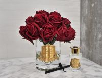 Диффузор-букет COTE NOIRE GRAND ROSE BUDS BOUQUET из бутонов роз, 2 спрея по 10 мл, красный, золотой декор