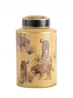 Ваза Fancy LEOPARD с крышкой, желтый, D18x30h, керамика