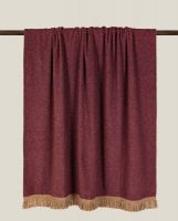 Плед Frati SOFT BAMBOO BURGUNDY с тесьмой Matisse, бордовый, 160х200, бамбук 40% полиэстер 6