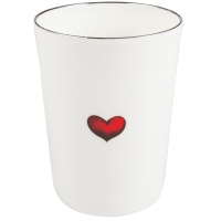 Стаканчик для зубных щеток Rory Dobner RED LOVE HEART, 7,5 h10 фарфор