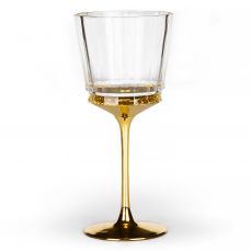 Набор фужеров MACASSAR GOBLET Cre Art 6 шт, хрусталь, золото 24К, 21 см