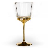 Набор фужеров MACASSAR GOBLET Cre Art 6 шт, хрусталь, золото 24К, 21 см