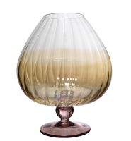 Ваза Cre Art Optical янтарный с розовым, 26 см, стекло