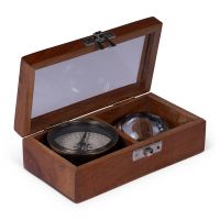 Подарочный набор Darwin AUTHENTIC MODELS (компас и лупа) 14х25 Н 7,5 см, ящик дерево