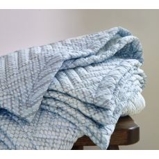 Покрывало-одеяло Blanc des Vosges GRAVITY bleu celeste 270х250 см, стеганое, хлопок сатин 280 TC