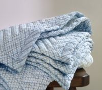 Покрывало-одеяло Blanc des Vosges GRAVITY bleu celeste 270х250 стеганое, хлопок сатин 280 TC