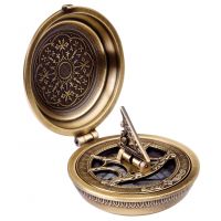 Солнечные часы с компасом Hemisferium Urania Propitia диам 8,4 Н 2,8 см, бронза