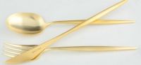 Набор столовых приборов на 6 персон 24 прибора Belo Inox SPIRIT MATT GOLD 19-22