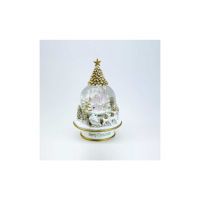 Музыкальная шкатулка Musicbox, белый с золотом, играет мелодию Jingle Bells 14 x 14 x 22 см
