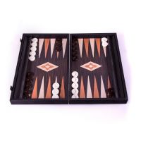 Нарды Manopoulos BACKGAMMON с боковыми стойками, дерево венге, рисунок орех + дуб, ручная работа,30x20 см