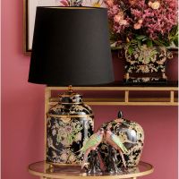 Ваза G&C ANNA SUI с крышкой, черный, рисунок Anna Sui 26 см, фарфор