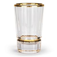 Набор стопок Cre Art MACASSAR LIGHT 6 шт, хрусталь, золото 24К, 7 см
