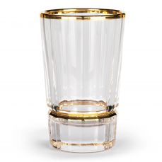 Набор стопок Cre Art MACASSAR LIGHT 6 шт, хрусталь, золото 24К, 7 см
