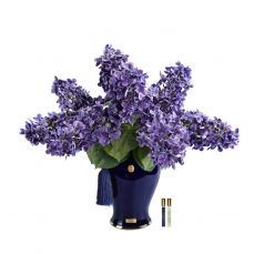 Букет гортензий Cote Noire Indigo hydrangeas Amethyst/Indigo, фиолетовый, ваза синяя, 2 спрея по 10 мл