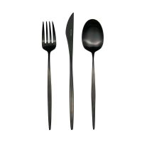 Набор столовых приборов на 6 персон 24 прибора Belo Inox SPIRIT BLACK 9-12