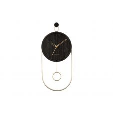 Часы настенные с маятником Karlsson SWING,черный, шпон дерева Present Time