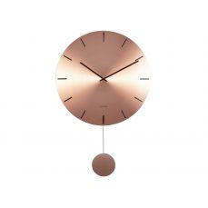 Часы настенные с маятником Karlsson IMPRESSIVE сталь,цвет медный с черным Present Time