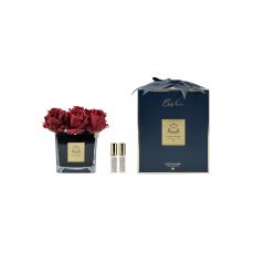 Букет COTE NOIRE 9 роз красный, квадратная черная ваза