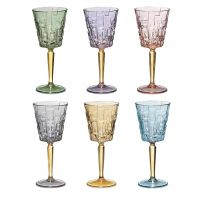 Набор бокалов для вина 6 шт Cre Art SQUARE STEMWARE,хрусталь, 18.5 см
