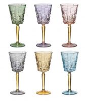Набор бокалов для вина 6 шт Cre Art SQUARE STEMWARE,хрусталь, 18.5 см
