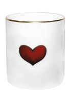 Свеча ароматическая Rory Dobner RED LOVE HEART 440 гр, аромат Provocateur, 7,5 см х 8,5 см, фарфор