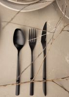 Набор столовых приборов на 6 персон 24 прибора Belo Inox OBELISKO MATE BLACK 23-24