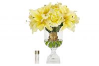 Диффузор-букет Cote Noire VERSAILLES Lillies & Roses Yellow лилии и розы, желтый, 2 спрея по 10 мл , золотой декор, 40хН44см