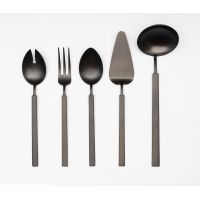 Набор из 5 предметов Herdmar VINTAGE SERVING SET MAT BLACK, черный матовый (половник, сервировочные вилка, ложка, ложка для салата, лопатка)