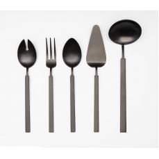 Набор из 5 предметов Herdmar VINTAGE SERVING SET MAT BLACK, черный матовый (половник, сервировочные вилка, ложка, ложка для салата, лопатка)