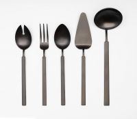 Набор из 5 предметов Herdmar VINTAGE SERVING SET MAT BLACK, черный матовый (половник, сервировочные вилка, ложка, ложка для салата, лопатка)