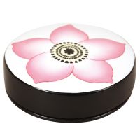 Шкатулка G&C круглая 16х16x5 см, черный с розовым, фарфор