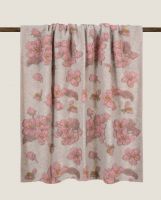 Плед Frati MAGNOLIA BEIGE бежевый с розовым 150x190 шерть 55% полиэстер 45%, 1070г