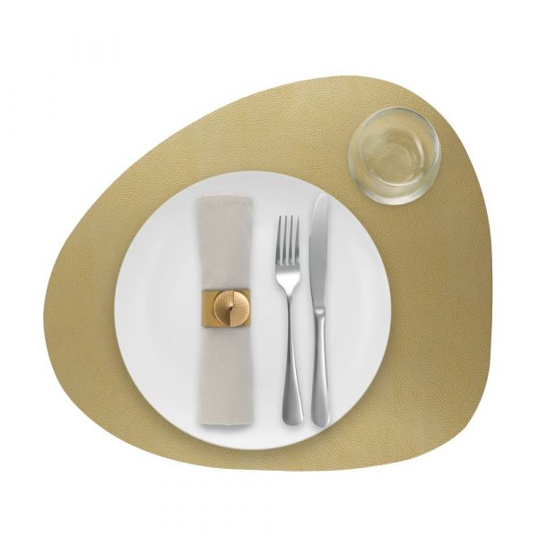 Подстановочная салфетка фигурная 37х44 см, натуральная кожа, gold SKINNATUR