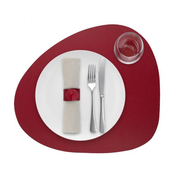 Подстановочная салфетка фигурная 37х44 см, натуральная кожа, salsa red SKINNATUR