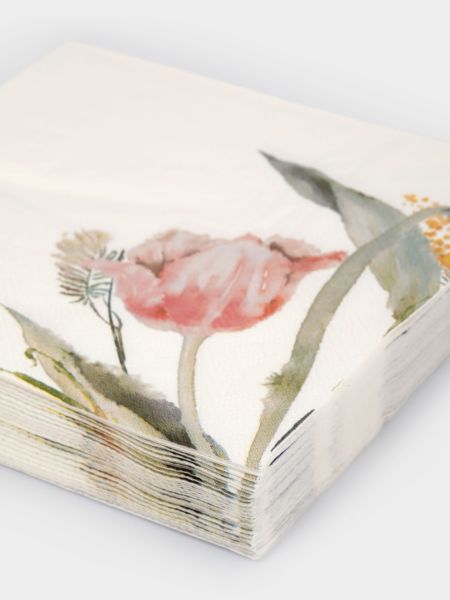 Салфетки бумажные, 33х33 см, 20 шт, квадратные, белые, Тюльпан, Bouquet
