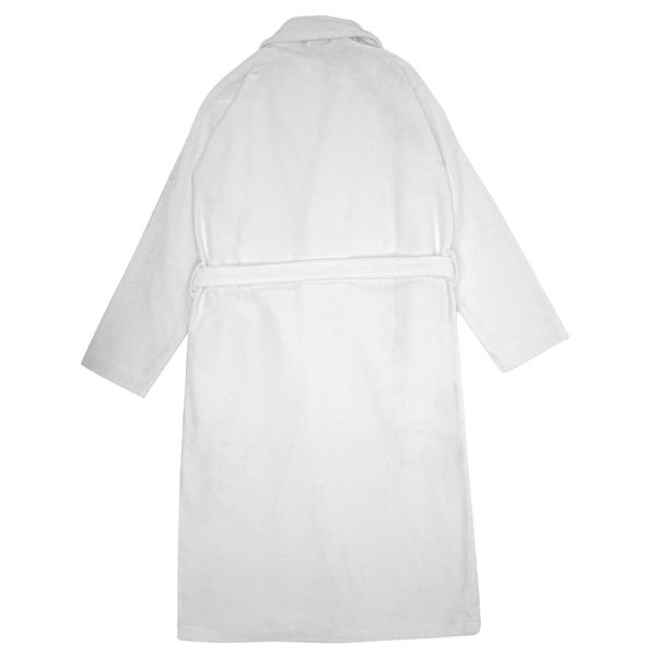 Халат махровый из чесаного хлопка белого цвета из коллекции essential, размер m Tkano